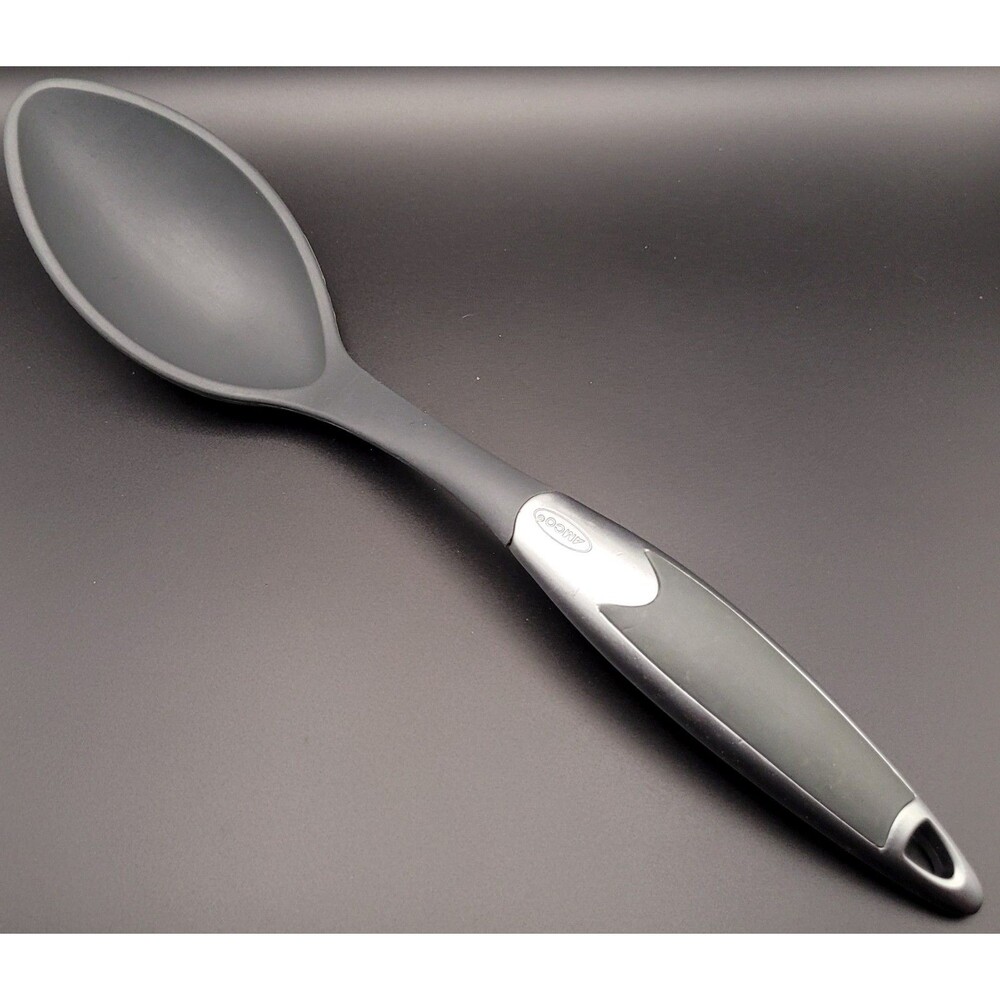 VTG AMCO Black Nylon Kitchen Cooking Utensil Spoon with Rubber Handle Heavy Duty